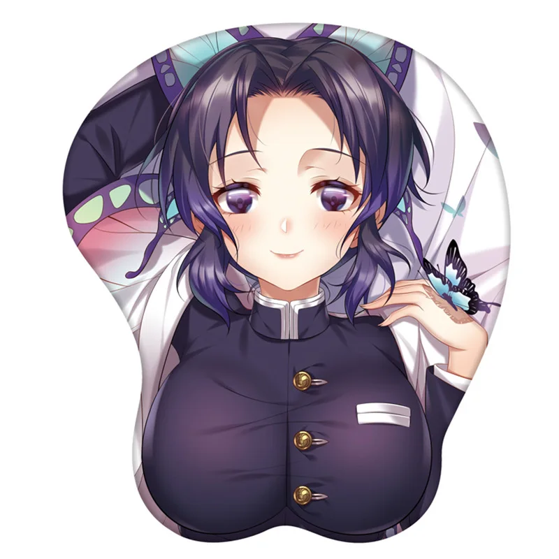 Kimetsu Yaiba Shinobu Nezuko Mitsuri Gamer Anime Sexy Mouse Pad Cute Manga Ass Wrist Rest 3D Oppai Silicone Gel Mat Mousepad