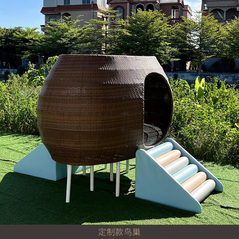 

Outdoor leisure creative circular bed outdoor scenic area residential villa bird's nest waterproof and sunscreen furniture