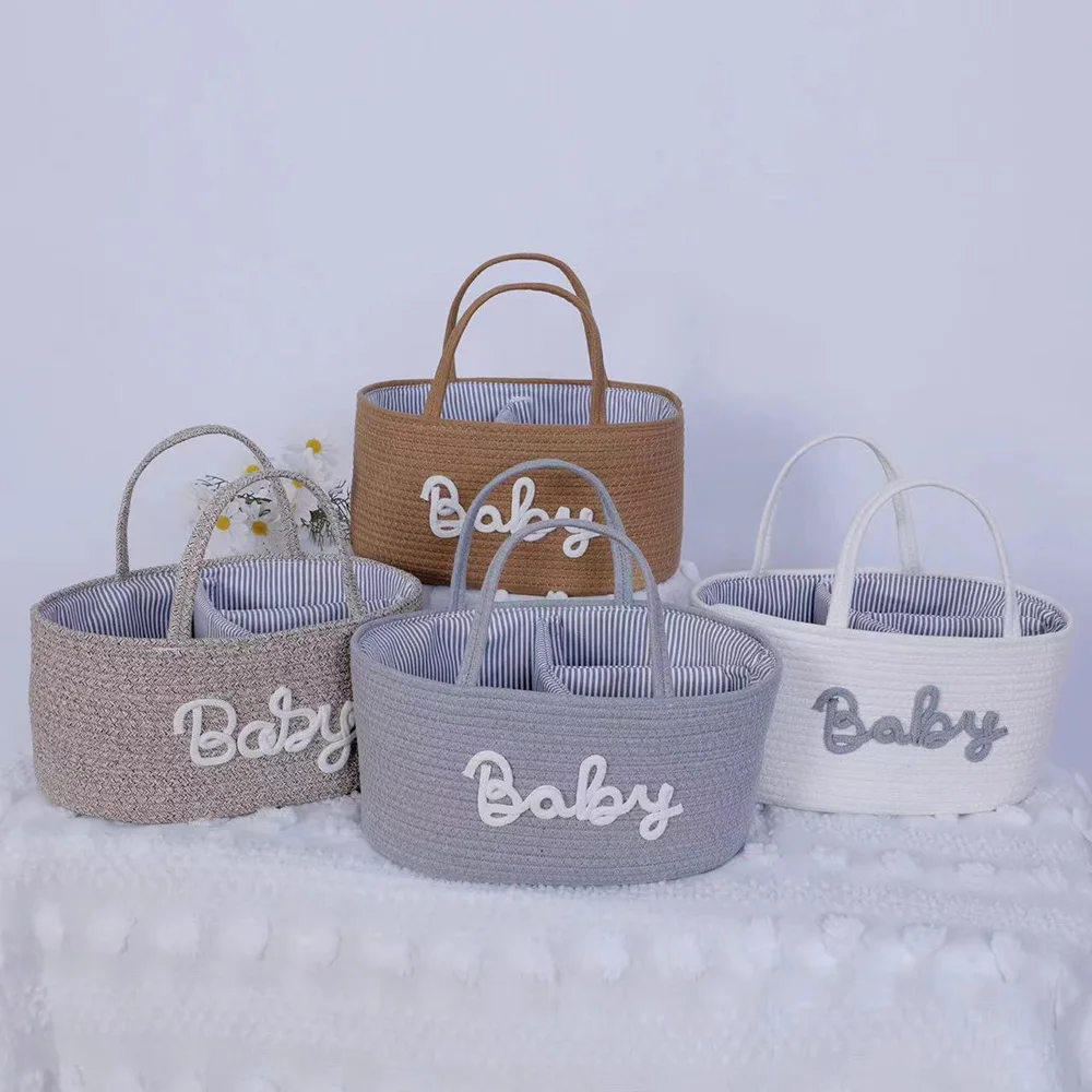 Portable Storage Basket For Storing Baby Necessities Feeding Bottle And Diaper Storage Basket