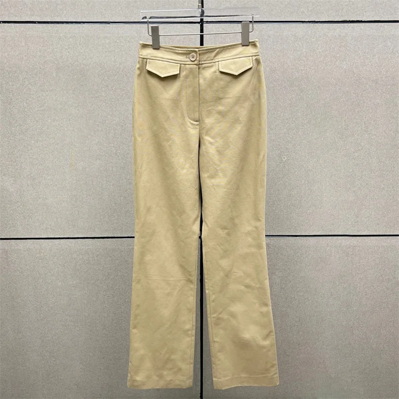 

Women's pants 2026 Spring new high waisted slim fit flared pants High quality pure cotton straight leg pants y2k pencil pants