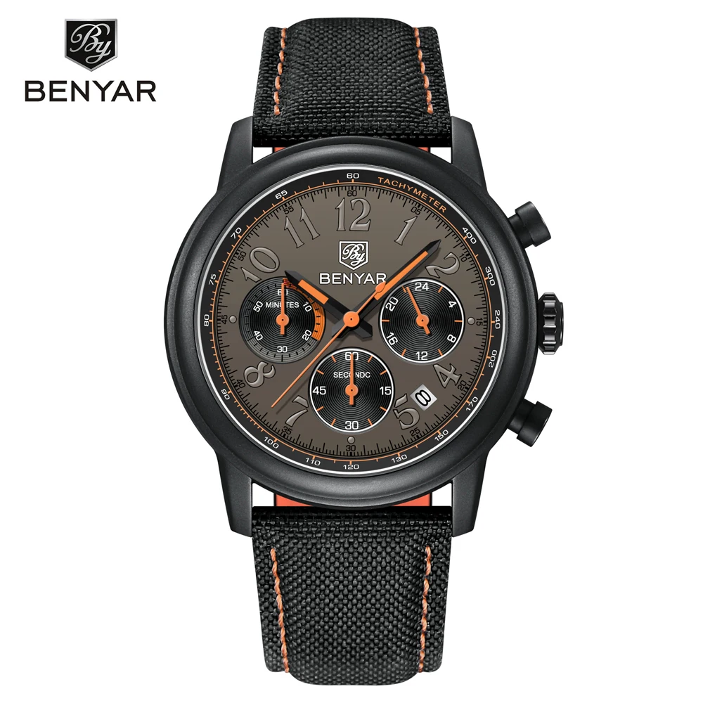 BENYAR Mens Watches Top Brand Luxury Chronograph Sport Quartz Watch For Men Military Watch Luminous Clock Relogio Masculino 2023