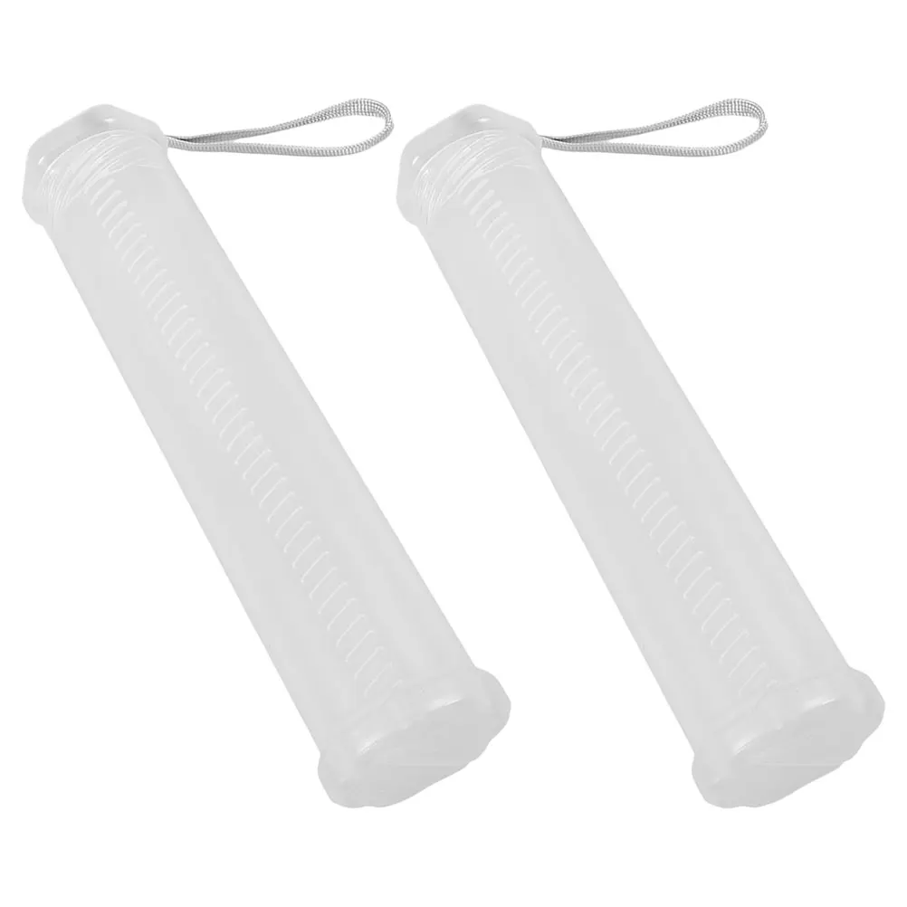 

2pcs Transparent Retractable Pen Holder Clear Pencil Case Colored Large Capacity Plastic Paint Brush Case Pen Organizer Student