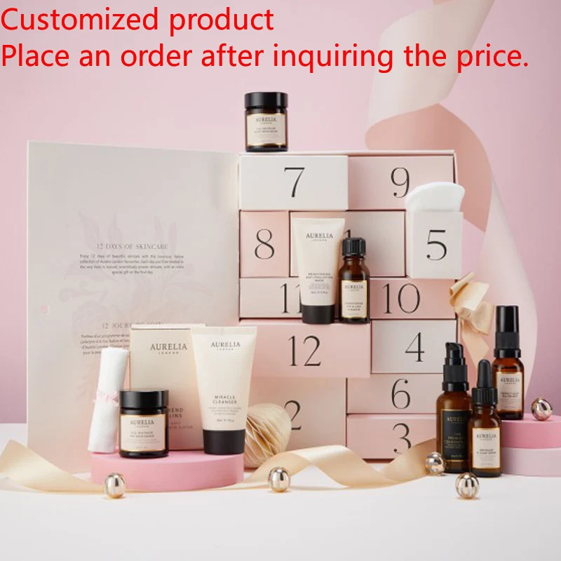 

20252022 Wholesale Packing Christmas Empty Essence Makeup Happy Holiday Advent Calendar Box with 12