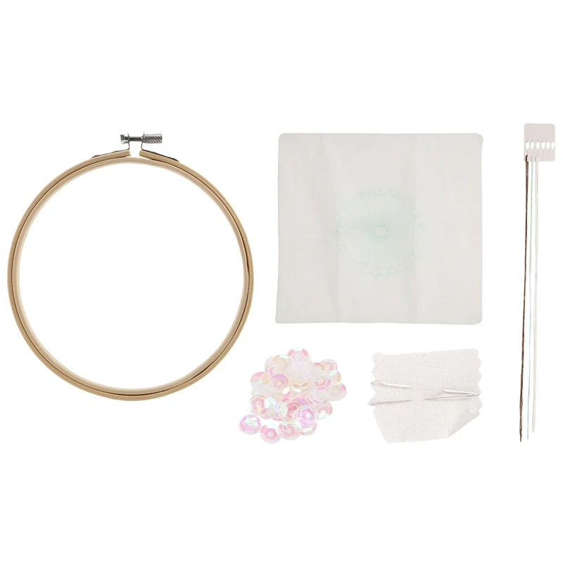 Embroidery Kits For Beginners,Creative Dandelion Hand Embroidery Cross Stitch Needlepoint Crafts Kit With Color Pattern Cloth,Ba