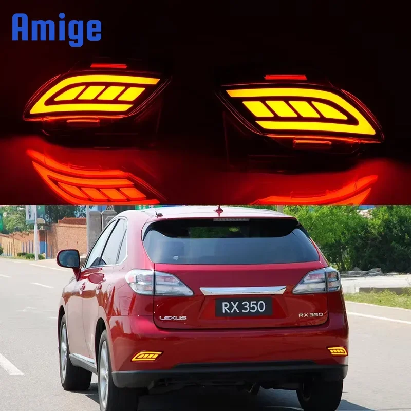 Car LED Rear Bumper Lamps For Lexus RX 2009 - 2012 2013 0214 2015 Fog Lamps Brake Turn Signal Reflector Indicators Taillights