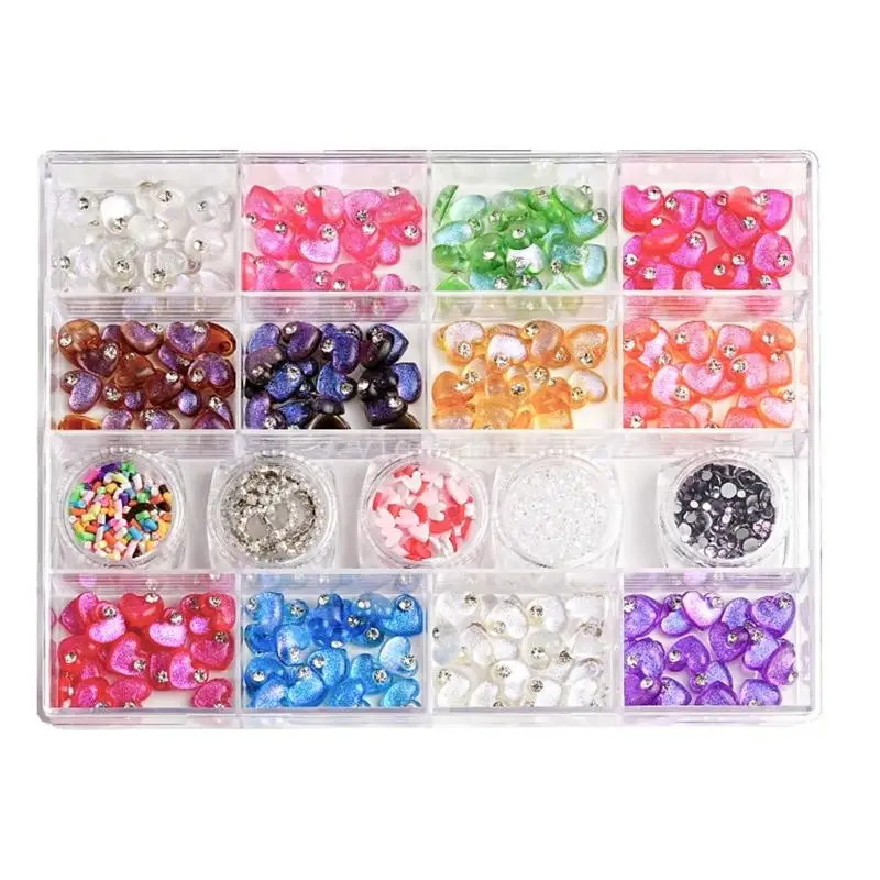 Coeur ongles breloques résine ongles fourniture Flatback coeur ongles Art breloques ongles Art décorations pour ongles en