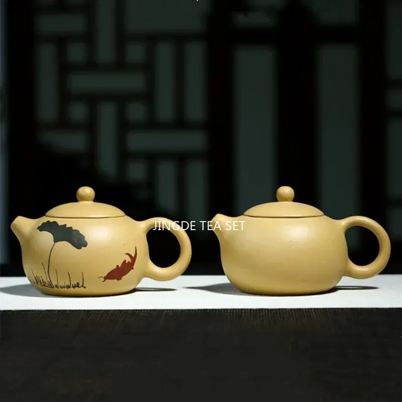 200ML Yixing Classic Tea Pot Purple Clay Xi Shi Teapots Ore Beauty Kettle  Hole Filter Handmade Tea Set Customized Gifts