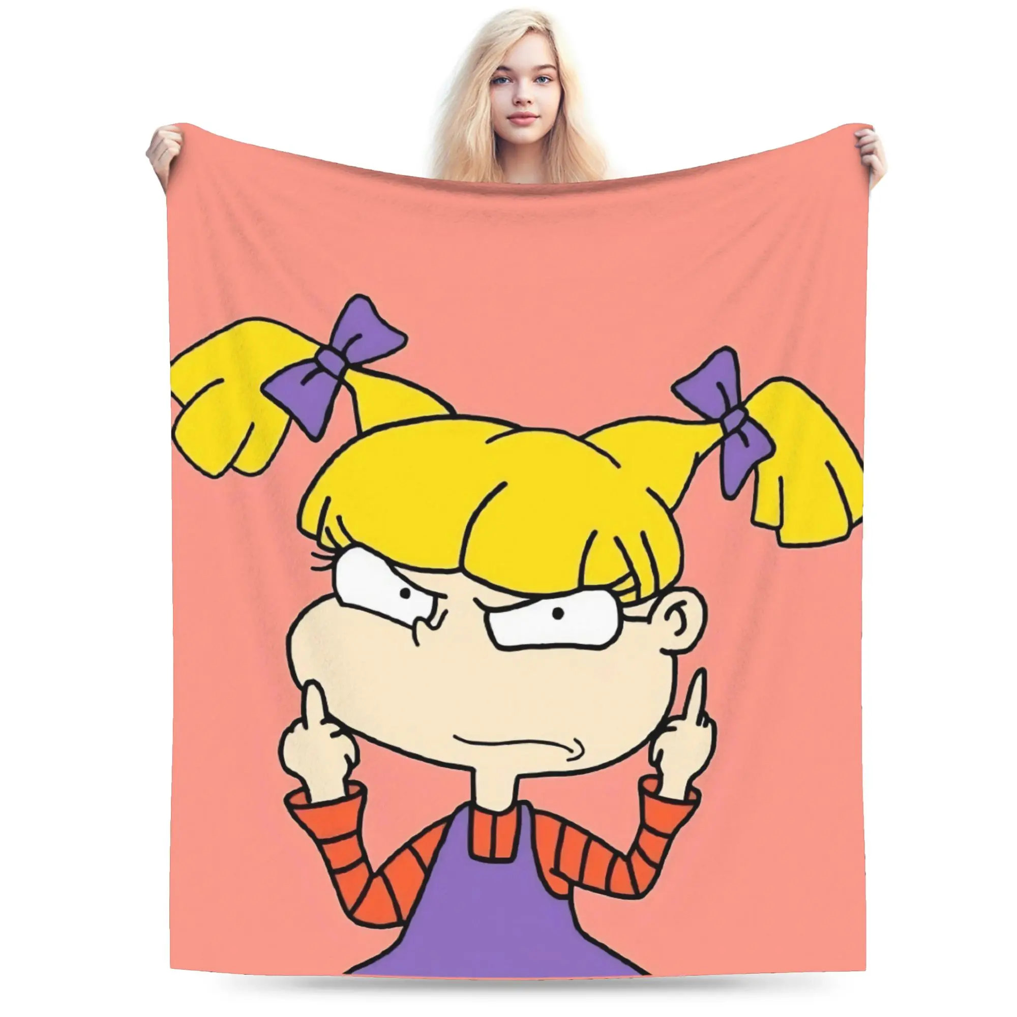 Cartoon R-Rugrats Blanket Multi-size Super Soft Cozy  Throw Blankets for Couch Sofa and Bed