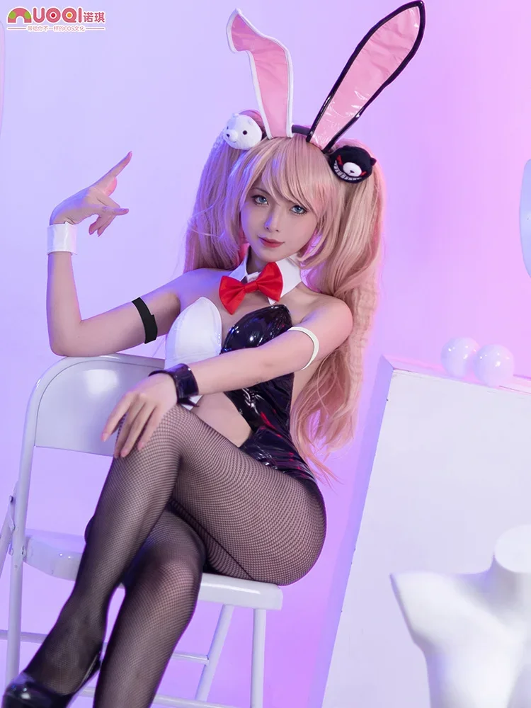أنيمي Danganronpa Enoshima Junko تأثيري حلي ، بذلة فتاة الأرنب ، زي هالوين ، ارتداءها مثير