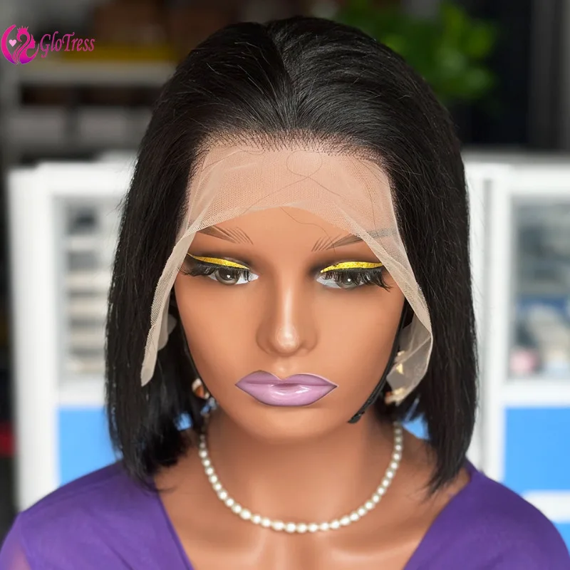 

230% Density 12A Straight Bob Wig with 13*4 Frontal Lace Madeof Brazilian Virgin Remy Hair Ensuring A Natural and High End Style
