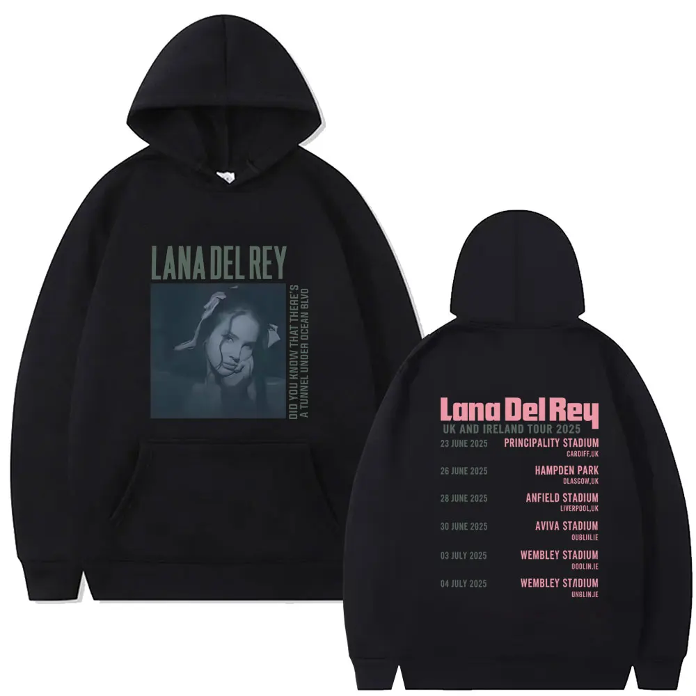 

Singer Lana Del Rey UK and Ireland Tour 2025 Hoodie Men Women Clothing Fashion Pop Music Streetwear Male Vintage Casual Hoodies