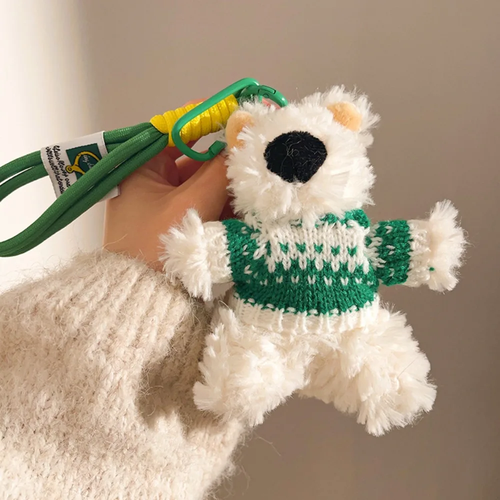 

Stuffed West Highland Bag Pendant Cartoon Animal Plush Plush Puppy Doll Keychain Cute Anti-lost Plush Dog Hanging Pendant