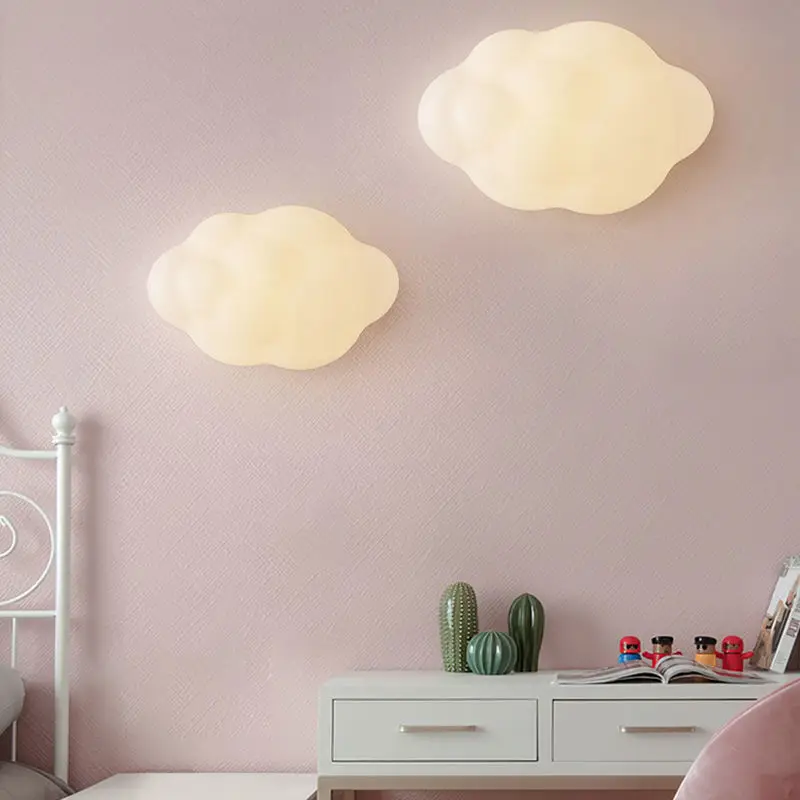 PE Children\'s Wall Lights Cloud Lamps for Boys Girls Bedroom Bedside Decor Nursery Baby Room Warm Eye Protection Wall Lamp LED