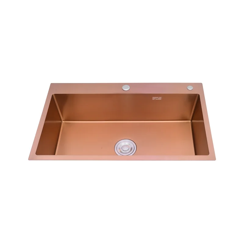 

Factory Direct Rose Gold Nano Kitchen Thickened 304 Stainless Steel Sink Handmade Washing Basin Dishwashing Single Sink