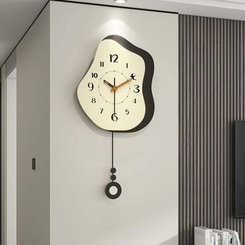 Simple Geometric Shape Living Room Wall Clocks Luxury Entrance Hall Clocks Creative Silent Multifunctional Art Home Decor
