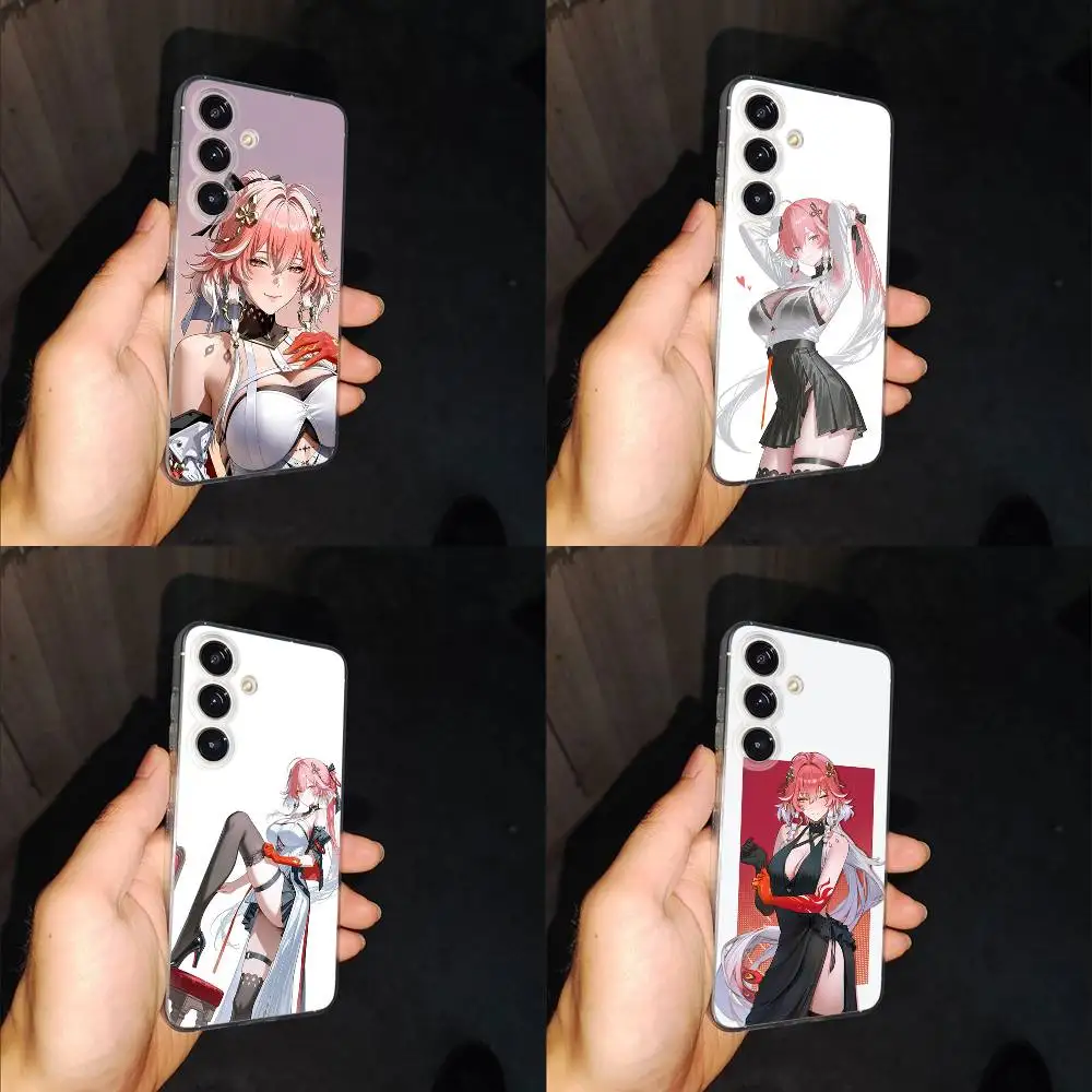 

Girl Changli W-Wuthering Waves Phone Case For Samsung S24,30,21,22,23,20 FE,lite,PIus,Ultra,5G,Note,9,10 Transparent Cover