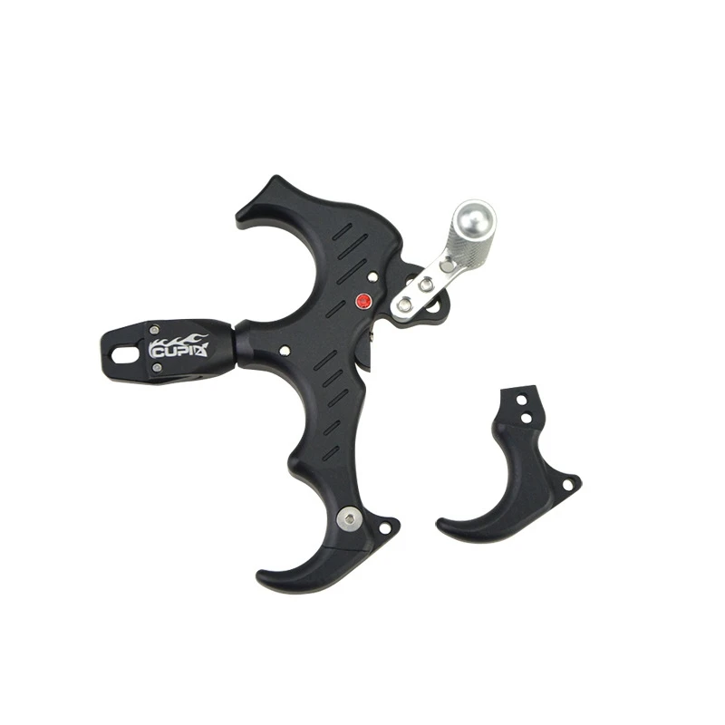 Top!-CUPID 360 Degree Rotating Compound Bow Release 3 And 4 Switch Thumb Release Finger Aid Adjustable Trigger Grip Thumb