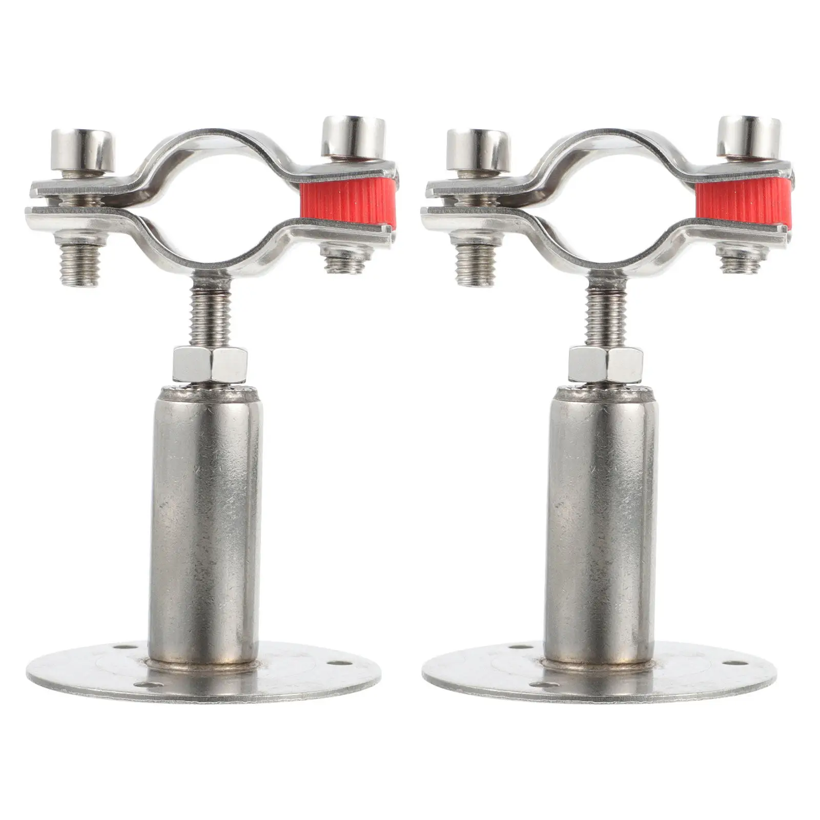 2Pcs Stainless Steel Pipe Support Bracket Adjustable Wall Mount Clamp Heavy-Duty Pipe Holder for 54-57Mm Tube Clips - view 2