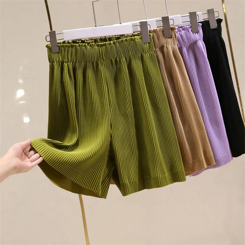 Casual loose shorts 2024 new summer women elegant lady vintage bottom shorts Holiday female high street fashion Pants 