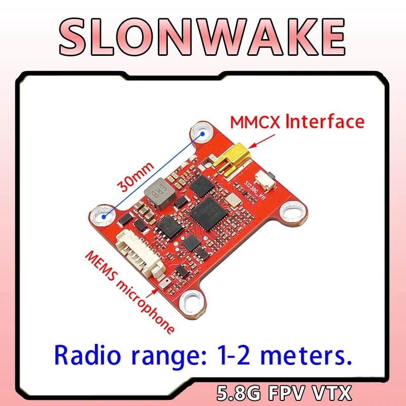 Nowy nadajnik 5.8G 48CH 1.6W PitMode 200mW/500mW/800mW/1600mW regulowany wbudowany mikrofon VTX 2-6S dla modelu RC dalekiego zasięgu