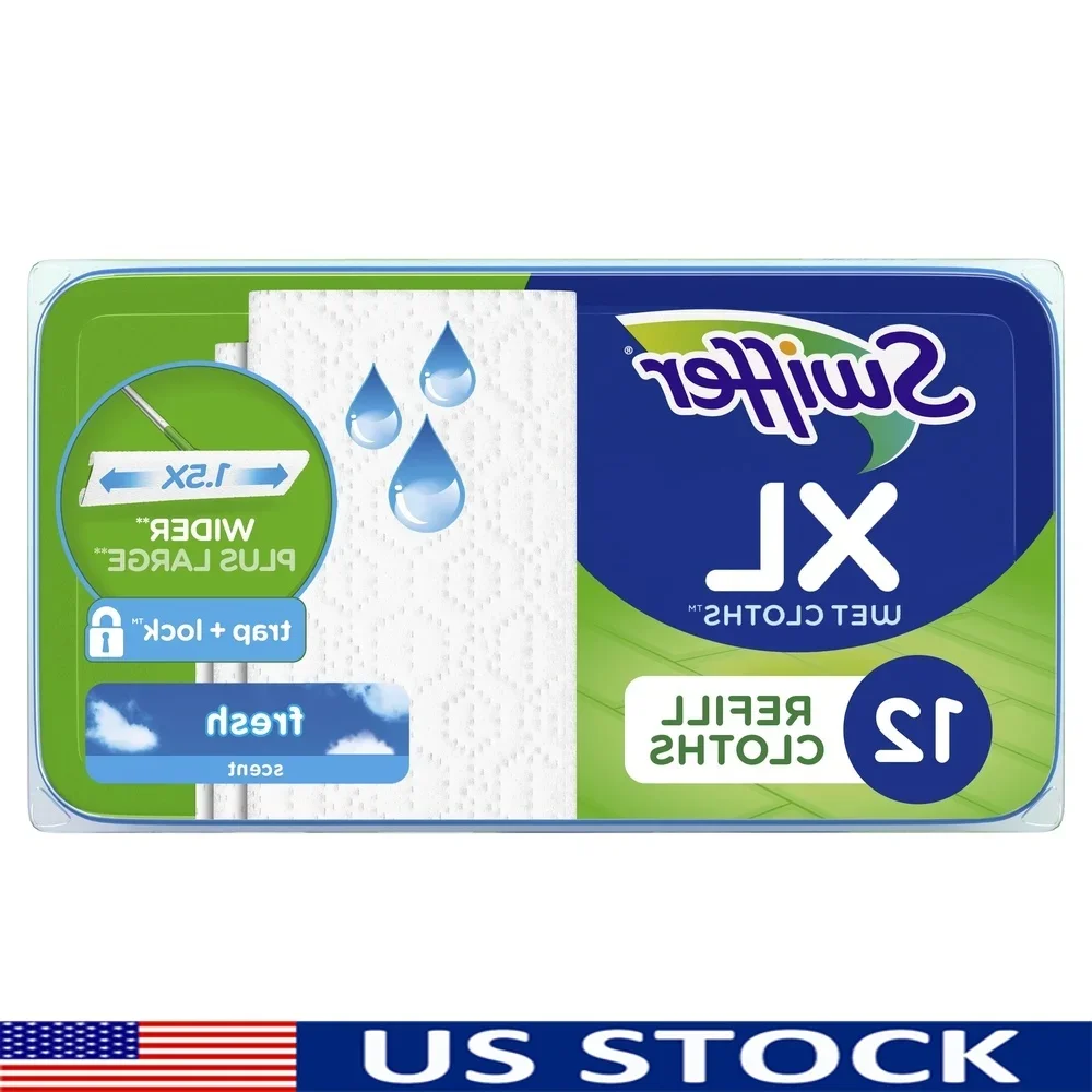 

XL Wet Mop Pads 12 Count Refill Fresh Scent Floor Cleaner Scrubbing Strip Trap Lock Dirt
