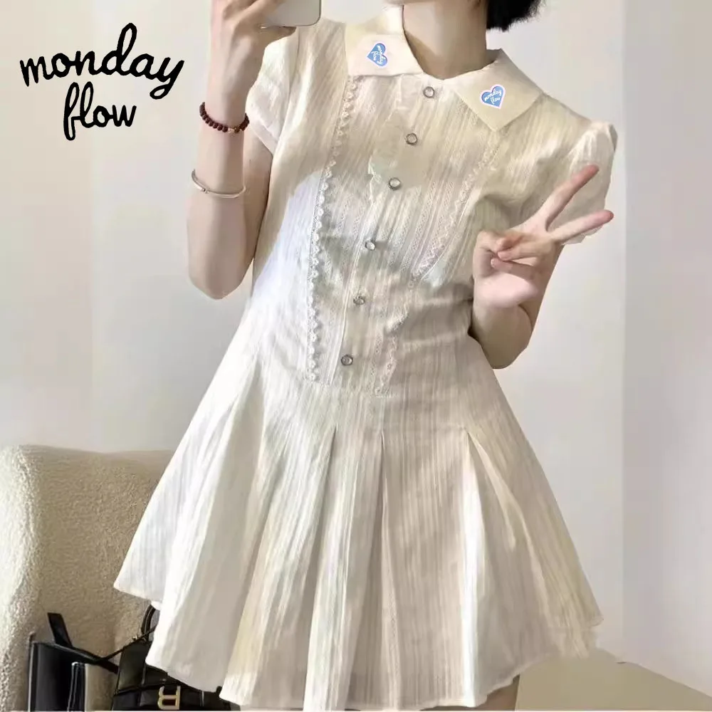 

Monday Flow Women'S Casual Dress Short Sleeve Cotton Summer Sports Mini Dress For Women Polo Collar Golf Golf Dresses Vestidos