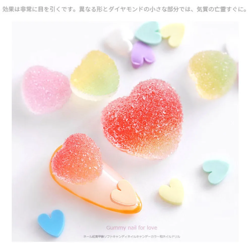 สาว DIY 3D Heart Star เคล็ดลับเล็บ Gradient สีสัน Soft Fudge Designs Sweet Candy อุปกรณ์แต่งเล็บตกแต่งเล็บ