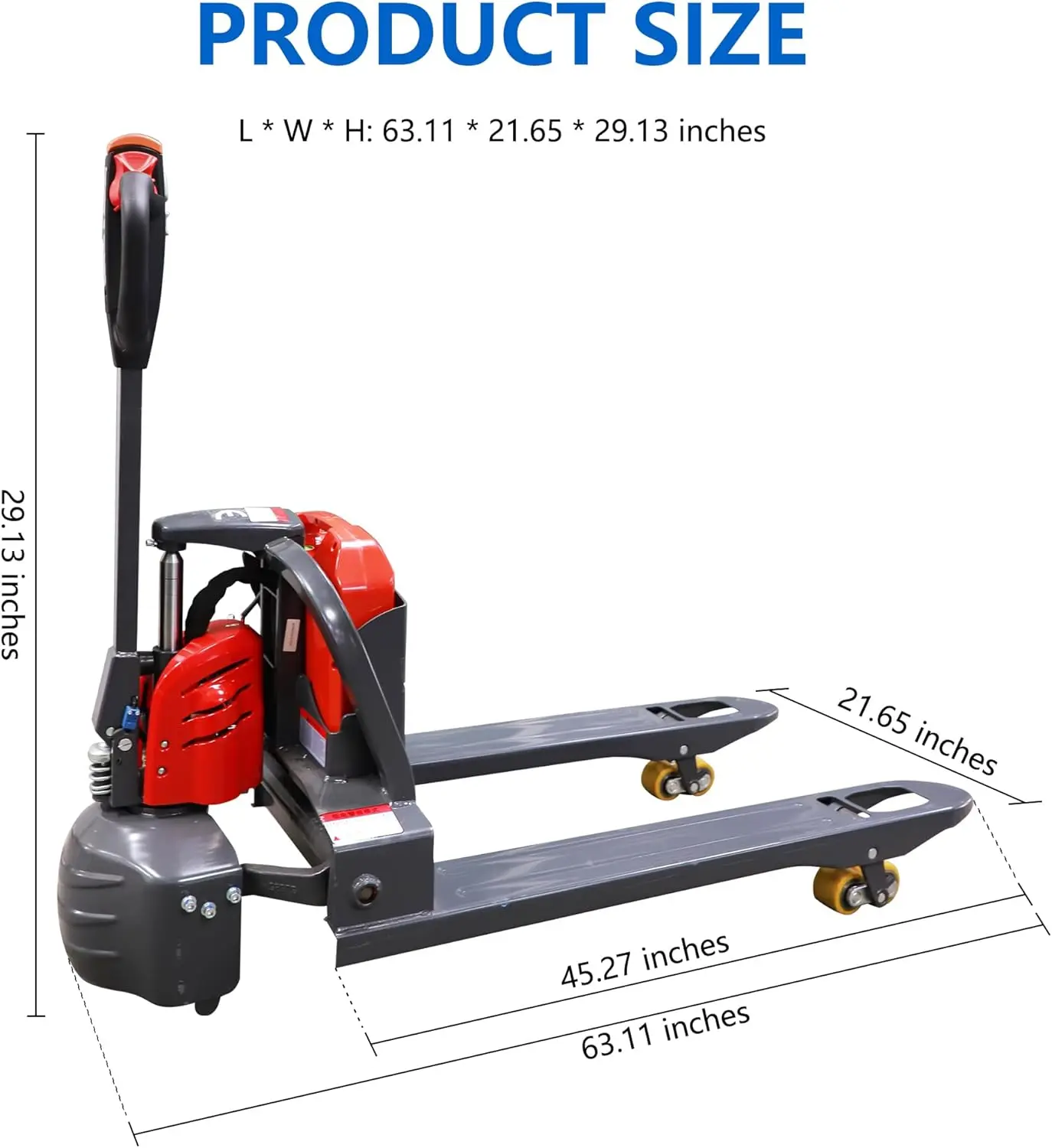 JIALIFT-Transpalette entièrement électrique, batterie au lithium 48V, taille de fourche 45 po x 27 po, stockage et manutention en intérieur, 4400LBS