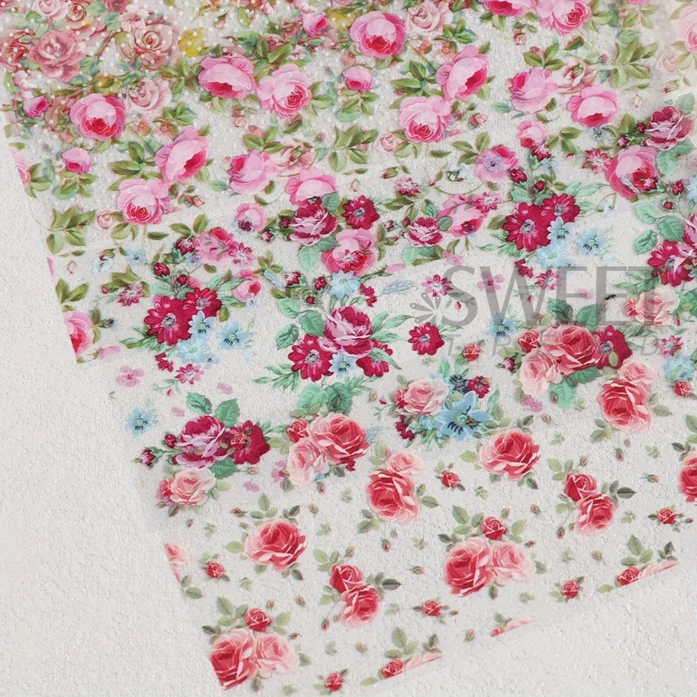 10PCS Mixed Nail art Folien Transfer Aufkleber Set Rose Blume Designs Floral Starry Sky Nail Wraps Hochzeit Sommer maniküre Dekor