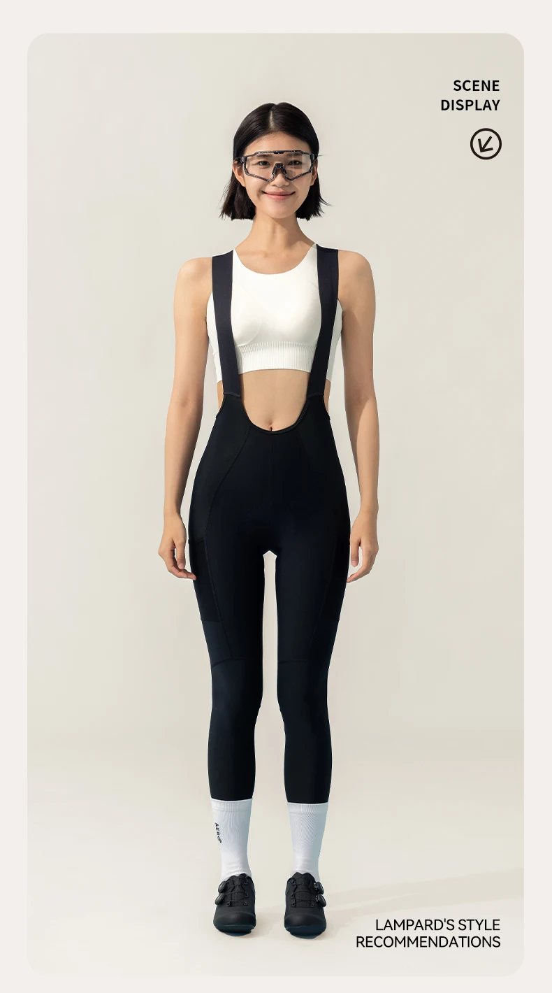 LAMEDA New Women Spring Summer Bib Long Pants with Double Elastic Interface Pad Road Bike Cycling Trousers with Breathable Mesh