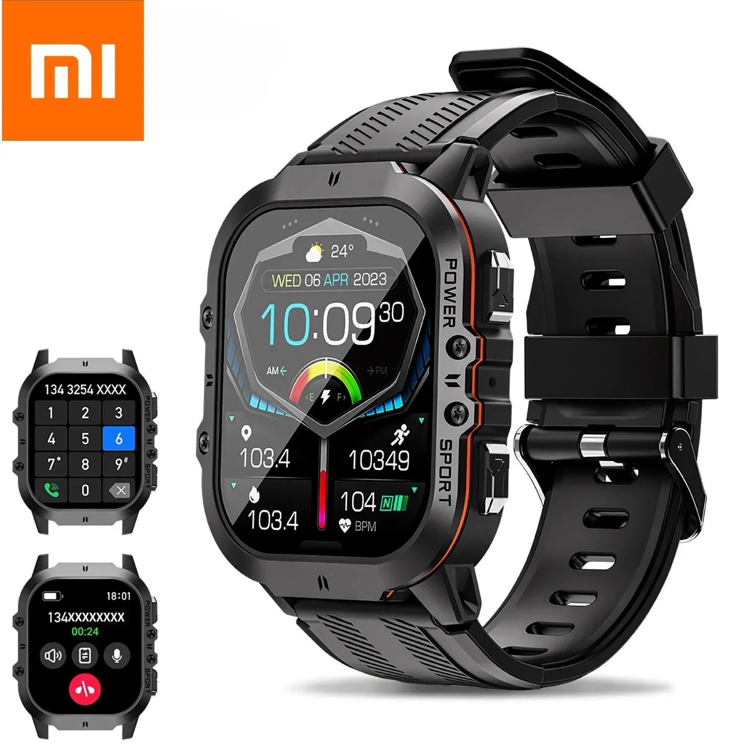 

Xiaomi Новые Смарт-часы C26 100+ спортивных режимов Bluetooth Call Smartwatch 1,96 "AMOLED 1ATM Водонепроницаемые уличные военные наручные часы