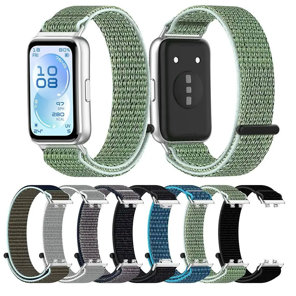 For Huawei Band 11 / Hand 11 Pro Port Nylon Loop Band Adjustable Replacement Comfortable Breathable Wristband Strap Bracelet