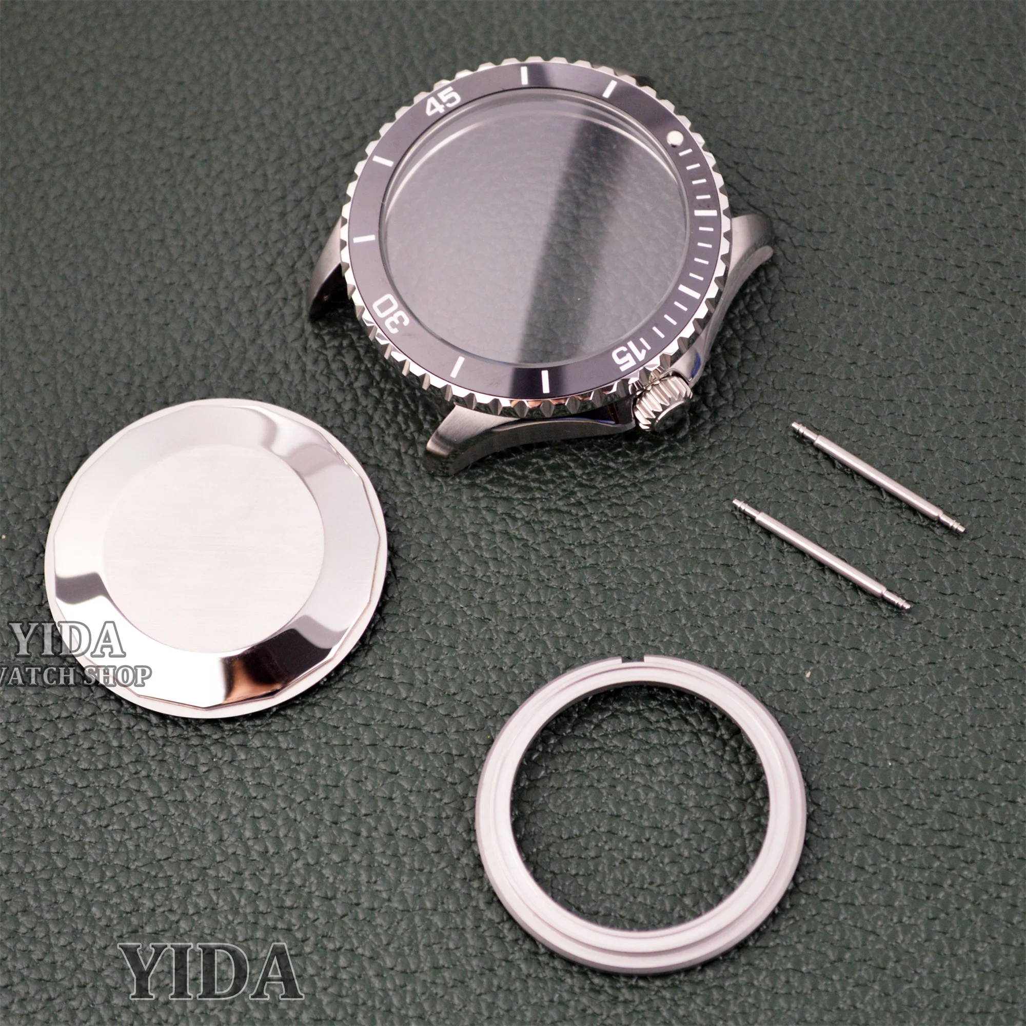 200m 다이빙 케이스 NH35 44MM 시계 케이스 SUPEROCEAN NH35 NH36 무브먼트 교체 용 스테인레스 스틸 솔리드 백 사파이어 유리