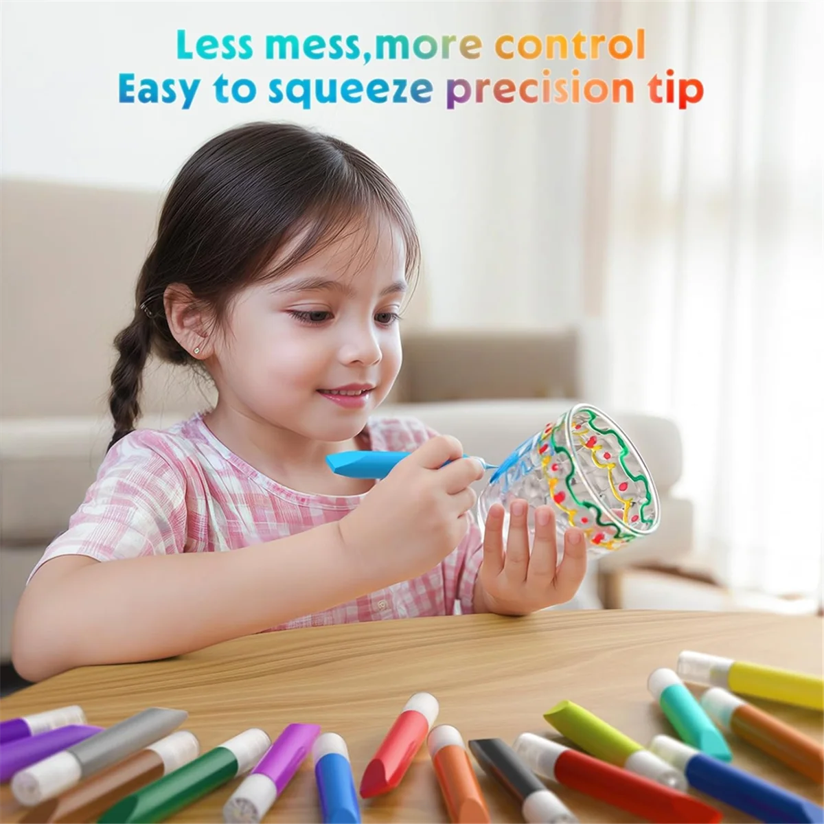 48 ชิ้น Suncatcher ปากกาสีสําหรับเด็ก Stained Glass Window Art ปากกาสี Suncatcher สีหัตถกรรมชุดสําหรับเด็ก