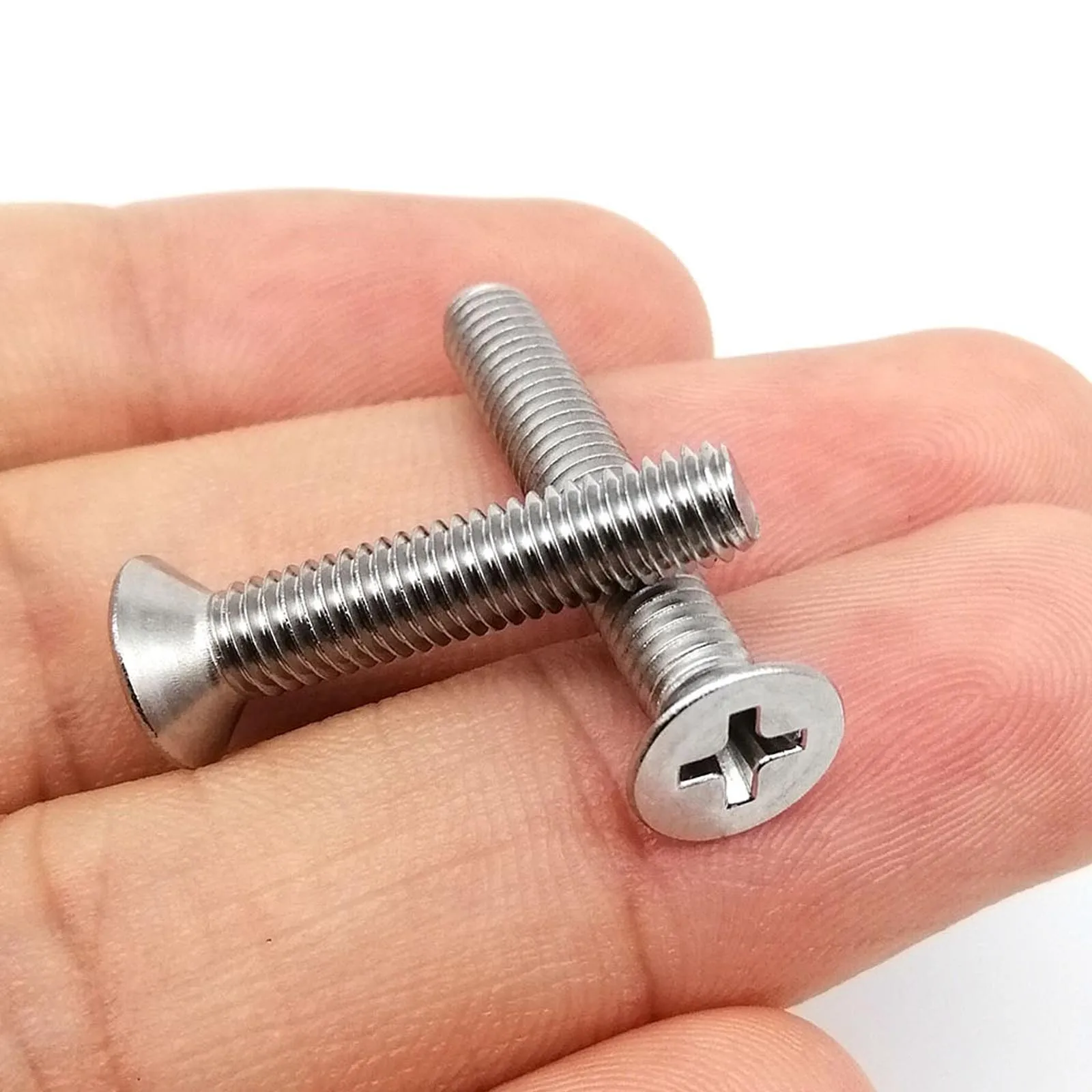 HZYUEGOU M1 M1.2 M1.4 M1.6 M2 M2.5 M3 M3.5 M4 M5 M6 M8 A2-70 304 Edelstahl Kreuzschlitz-Phillips-Flachkopfschraube mit Senkkopf – Detail 4