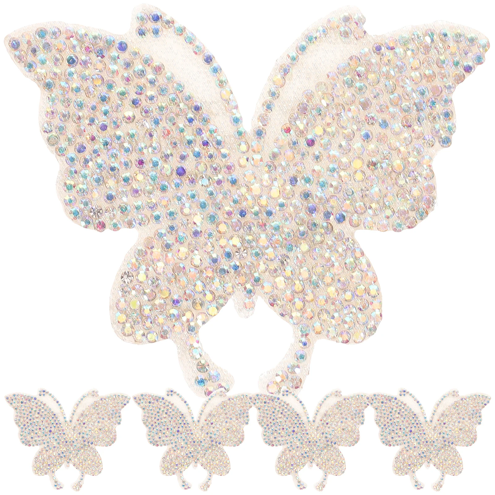 

5 pcs Butterfly Rhinestone Sticker Bling Crystal Adhesive Car Clothes Laptop Window Luggage Decor Stickers For Women Craft