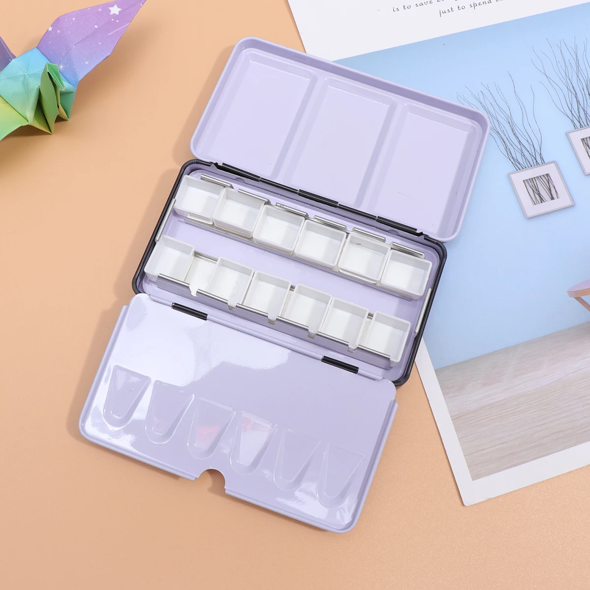 

Watercolor Pigment Case Empty Paint Tins Mix Storage Palette Container Organizer
