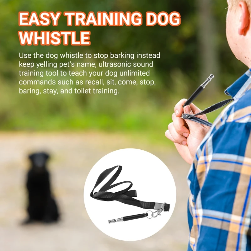 Dog Whistle, Professional Dog Training Whistle To Stop Barking Adjustable Frequency Ultrasonic Sound Training Tool Silent Bark C