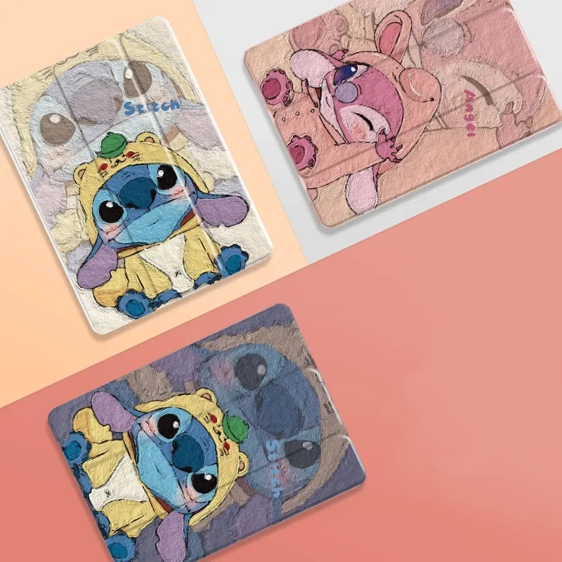 Lilo&Stitch Smart Cover For iPad 10th 10.9 Case iPad Pro 12.9 with Pencil Holder Gel mini6 8.3 For iPad 9th 8th 7th 10.2 Air 5 4