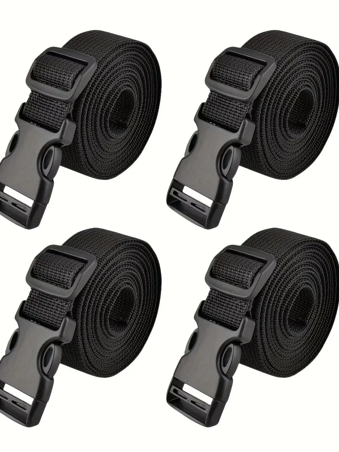 AliExpress NONE 4pcs Heavy-Duty Nylon Straps with Quick-Release Buckles Adjustable Luggage Straps Bicycle Securing Straps Wear-Resistant Webbing