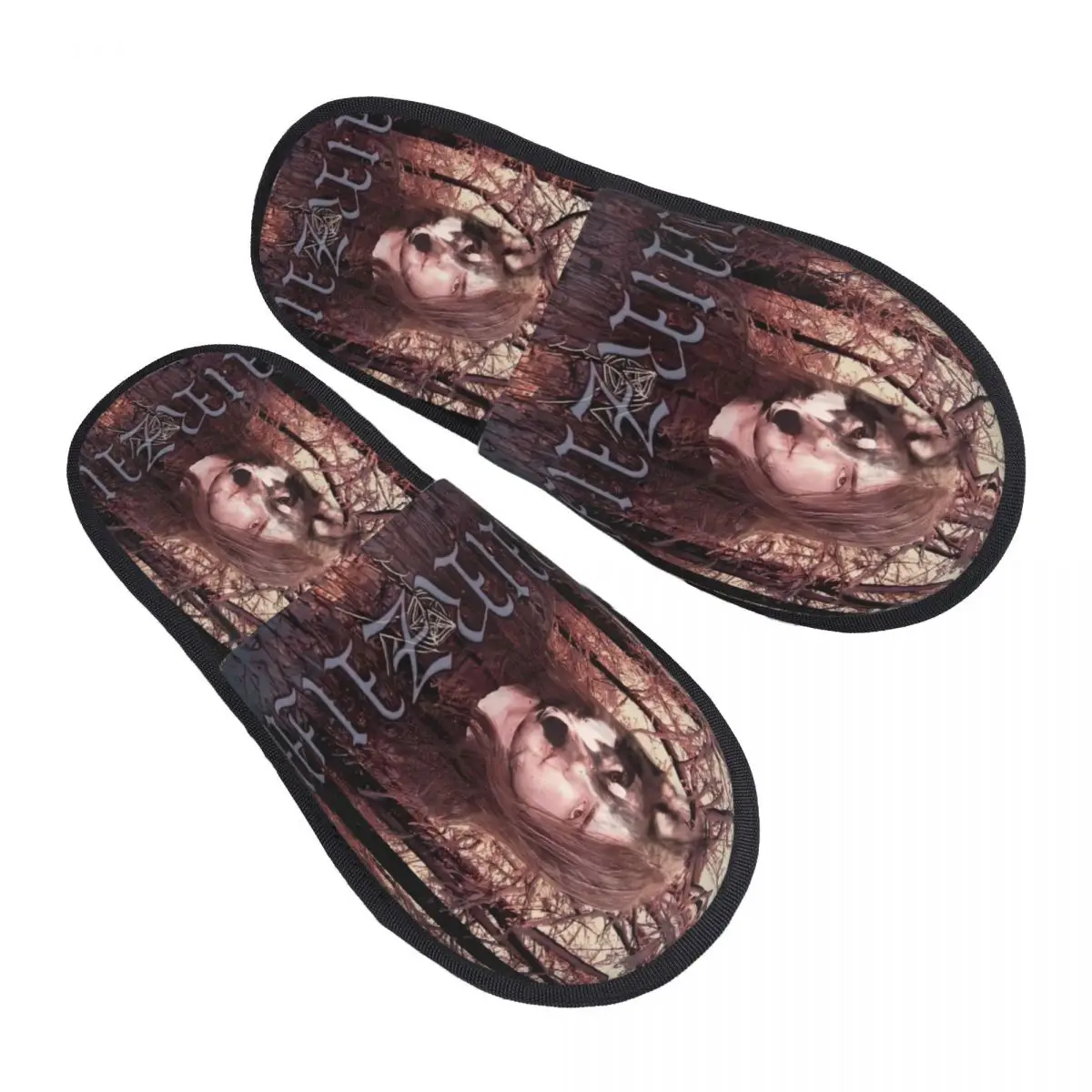 

Custom Norway Black M-Metals Filosofem Burzums Band Rock Music Comfy Scuff Memory Foam Slippers Women Hotel House Shoes