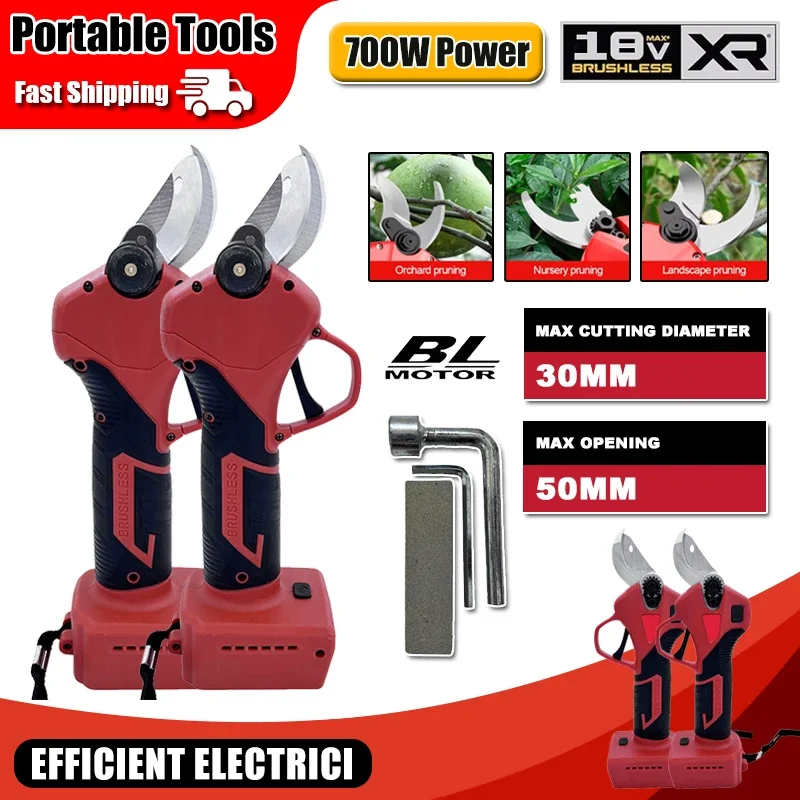 

Беспроводной электрический секатор с 4 скоростями, ручной, для обрезки садовых кустов и веток деревьев, совместимый с аккумулятором Milwaukee 18V