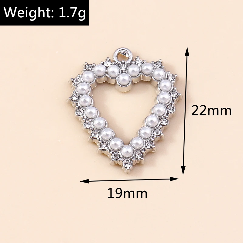 Leslie 4 Stück elegante Kristallperlen, hohle Liebesanhänger, Herzen-Anhänger für DIY-Ohrringe, Armbänder, Halsketten, Zubehör – Detail 1