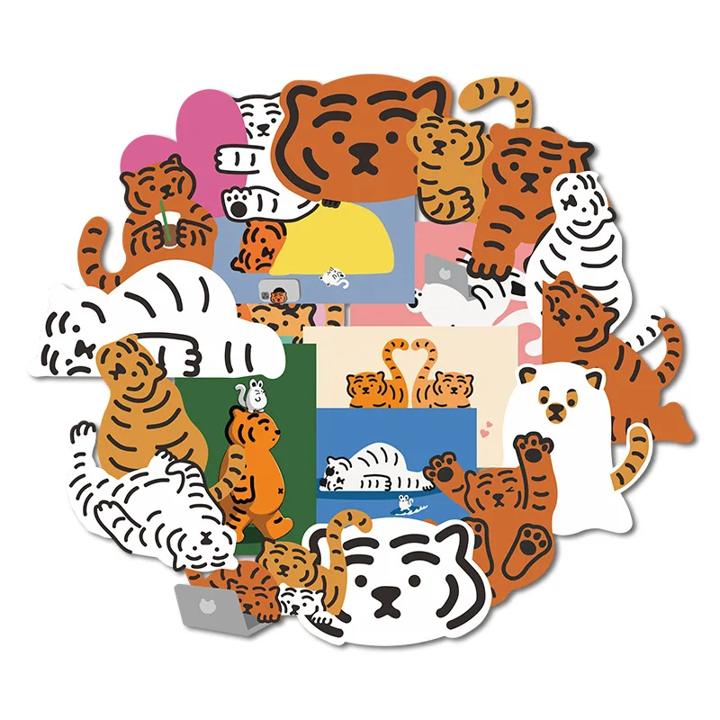 20pcs/Pack Little Tiger Stickers Laptop Bicycle Guitar Skateboard Sticker Kid DIY Graffiti Waterproof stickers Toy