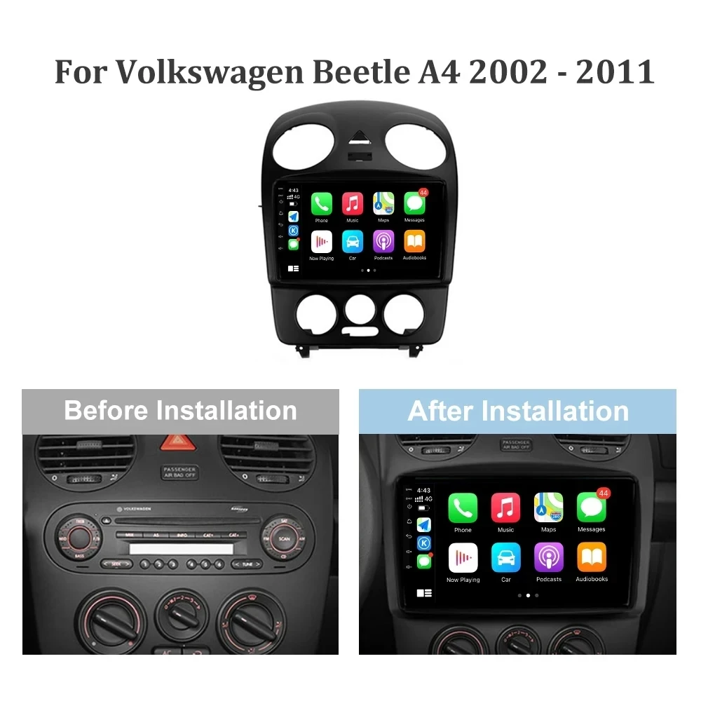 Android 14 For Volkswagen Beetle A4 2002 - 2011 Car Radio Multimedia Video Player Navigation stereo No 2din 2 Din DVD Auto WIFI