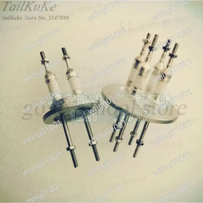 for KF40 KF50 Vacuum Electrode Flange with Ceramic Seal High Temperature Resistant Penetrating Piece for Industrial Vacuum