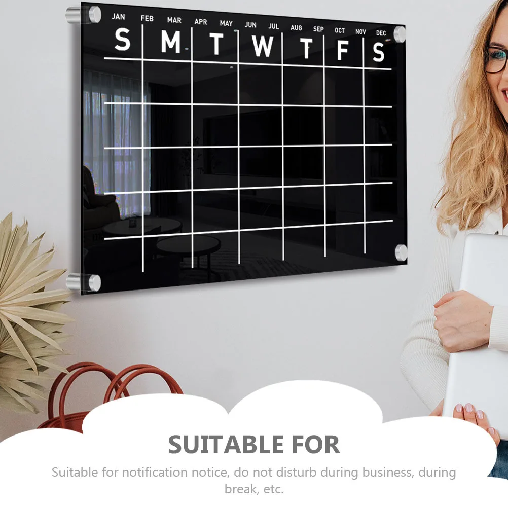 1 مجموعة الاكريليك جدار التقويم معلقة الأسبوعية مذكرة مجلس رسالة الجاف محو مجلس مخطط المنزلية مكتب متجر ديكور #4