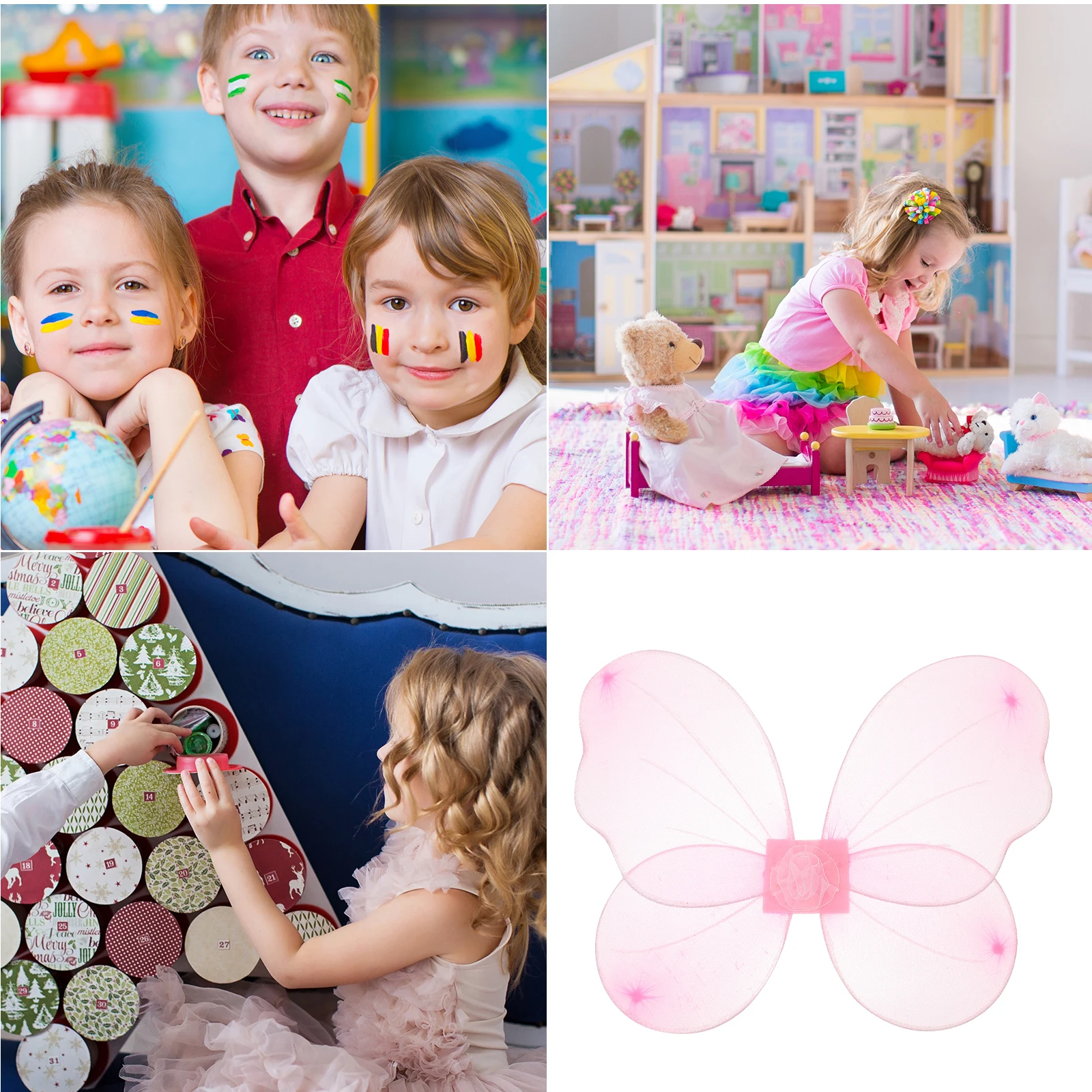 

Butterfly Fairy Wings for Girls Masquerade Party Dress up Props Lightweight Comfortable Fabric Purple Random Style