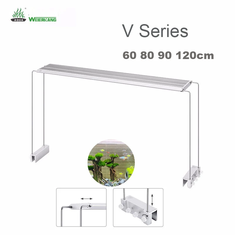 WEEK AQUA 120cm Aquarium LED Lighting Bracket V Series WRGB Full-spectrum Water Plant Accessory Fish Tank Lamp Akvarium Shrimp