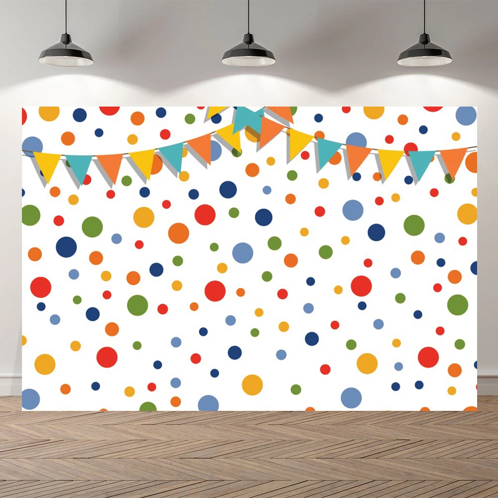 Colorful Polka Dots Photography Background Newborn Baby Shower Pets Portrait Backdrops Birthday Party Table Decor Wall Poster